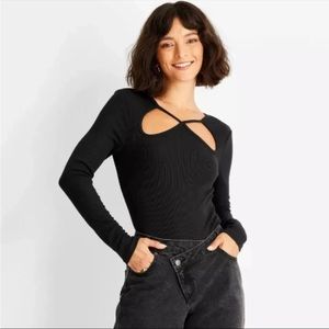 Future Collective Women's Black Bodysuit Long sleeve